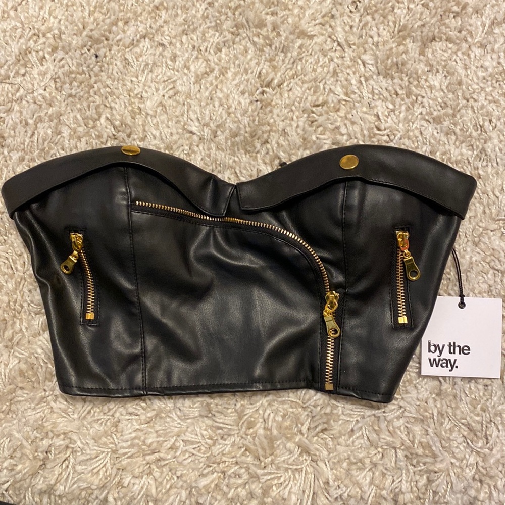 Moto leather corset